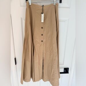 Banana Republic Beige A-Line Skirt with Button Detail